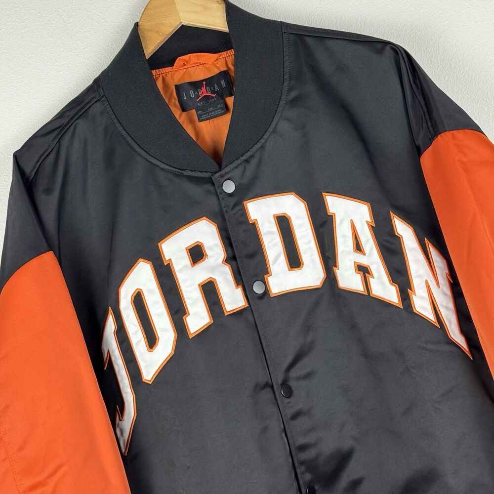 Nike Air Jordan Brooklyn Collegiate Varsity Jacket Orange HV0099-010 Size 2XL